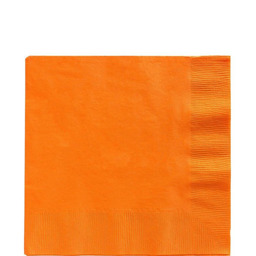 Orange Paper Lunch Napkins, 6.5in, 100ct